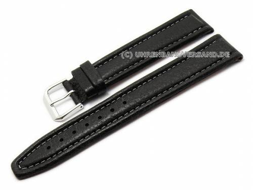 Uhrenarmband XL 24mm schwarz Kalbsleder abgen�ht von CONDOR (Schlie�enansto� 20 mm) - Bild vergr��ern 
