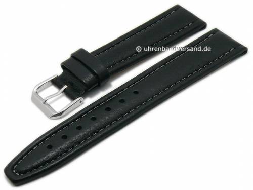 ABVERKAUF: Uhrenarmband 24mm schwarz Leder genarbt matt abgen�ht von CONDOR (Schlie�enansto� 20 mm) - Bild vergr��ern 