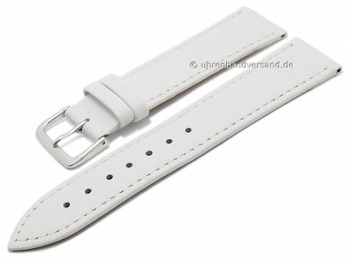 Uhrenarmband 16mm wei� Leder glatt abgen�ht (Schlie�enansto� 14 mm) - Bild vergr��ern 