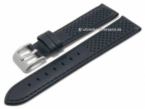 Uhrenarmband 20mm dunkellau Leder Racing-Look abgen�ht von CONDOR (Schlie�enansto� 18 mm) - Bild vergr��ern 