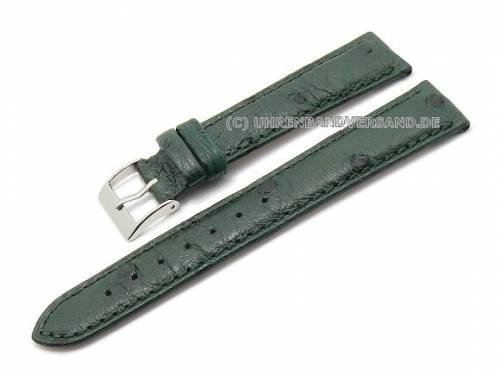 ABVERKAUF: Uhrenarmband 18mm dunkelgr�n echt Strau� leicht gepolstert von CONDOR (Schlie�enansto� 16 mm) - Bild vergr��ern 