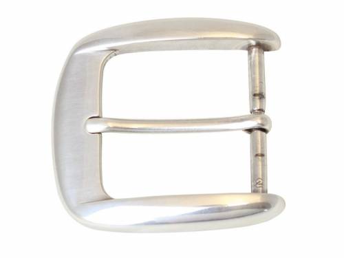 G�rtel-Dornschlie�e Metall silberfarben Rounder passend f�r G�rtelbreite 40 mm - Bild vergr��ern 