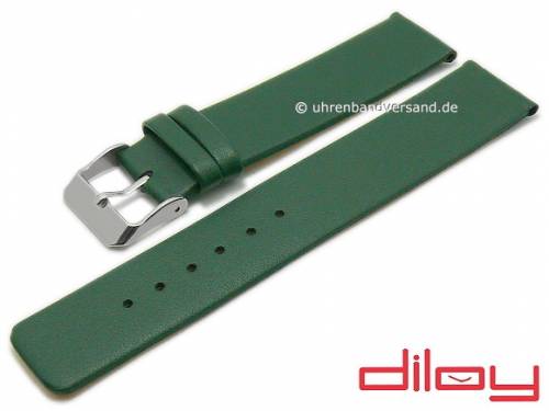 Uhrenarmband 24mm dunkelgr�n Leder glatt ohne Naht von DILOY (Schlie�enansto� 24 mm) - Bild vergr��ern 