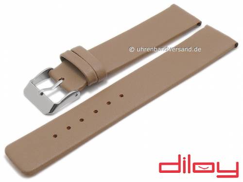 Uhrenarmband 24mm beige Leder glatt ohne Naht von DILOY (Schlieenansto 24 mm) - Bild vergrern 