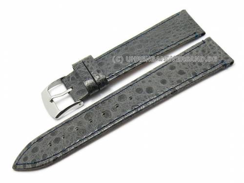 Uhrenarmband 16mm grau echt Froschleder genarbt (Schlie�enansto� 14 mm) - Bild vergr��ern 