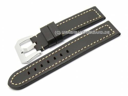 Uhrenarmband 18mm dunkelbraun Leder Aviator-Look (Schlie�enansto� 18 mm) - Bild vergr��ern 
