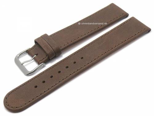 Uhrenarmband -Natural- 16mm dunkelbraun Leder vegetabil gegerbt mit Titan-Schlie�e von DI-MODELL (Schlie�enansto� 16 mm) - Bild vergr��ern 