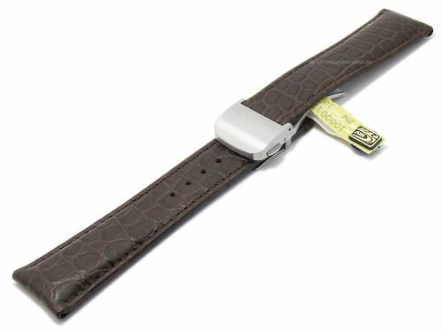 Uhrenarmband -Krokodil Bentley FS- 22mm dunkelbraun echt Krokodil mit Faltschlie�e von DI-MODELL (Schlie�enansto� 18 mm) - Bild vergr��ern 
