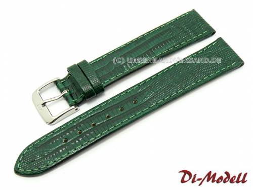 Uhrenarmband 18mm dunkelgr�n Di-Modell -Topas- Teju-Eidechspr�gung (Schlie�enansto� 16 mm) - Bild vergr��ern 