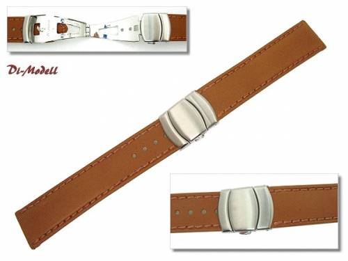 ABVERKAUF: Uhrenarmband 20mm hellbraun Di-Modell -Oregon FS- glatt Faltschlie�e goldene Schlie�e (Schlie�enansto� 18 mm) - Bild vergr��ern 