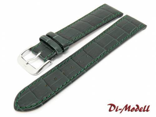 Uhrenarmband 20mm dunkelgr�n Di-Modell -Bali- Alligator-Pr�gung abgen�ht - Bild vergr��ern 