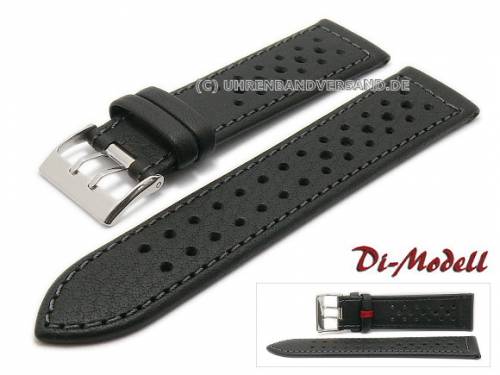 Silikon Uhrenarmband Modell Rhodos-Rallye-FS Schwarz 20 Mm, Faltschli