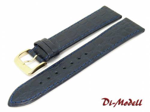 Uhrenarmband 20mm dunkelblau Di-Modell -Tiffany- Kroko-Pr�gung abgen�ht - Bild vergr��ern 