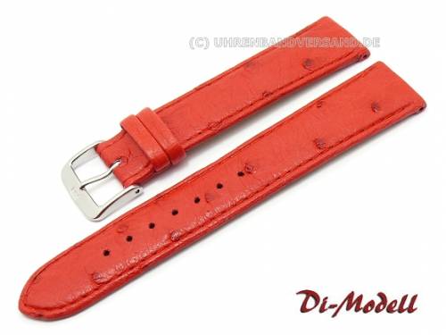 Uhrenarmband 16mm rot Di-Modell -Ostrich- echt Strauss (Schlie�enansto� 15 mm) - Bild vergr��ern 