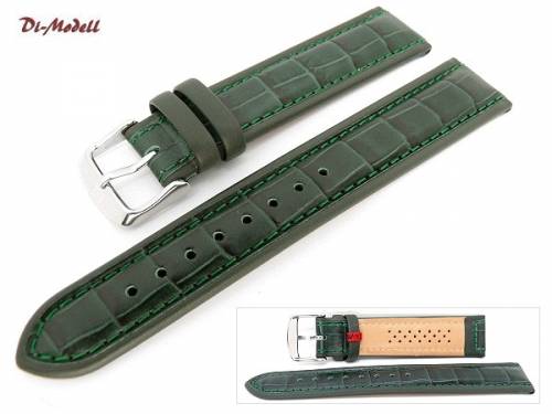 Uhrenarmband 24mm dunkelgr�n Di-Modell -Imperator waterproof- Louisiana-Pr�gung Wulst (Schlie�enansto� 20 mm) - Bild vergr��ern 