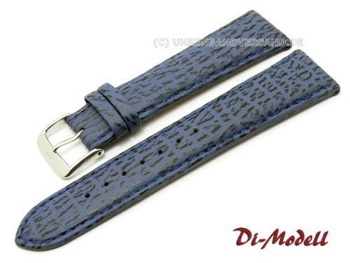 Uhrenarmband 19mm dunkelblau Di-Modell echt -Haifisch Waterproof- (Schlie�enansto� 18 mm) - Bild vergr��ern 