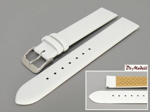 Uhrenarmband 16mm wei� Di-Modell -Kalb Klassik- waterproof glatt ohne Naht (Schlie�enansto� 15 mm) - Bild vergr��ern 