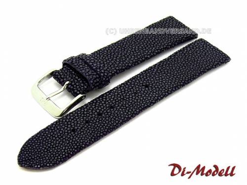 Uhrenarmband 22mm nachtblau Di-Modell -Balmoral- robust echt Perlrochen geschliffen (Schlie�enansto� 20 mm) - Bild vergr��ern 