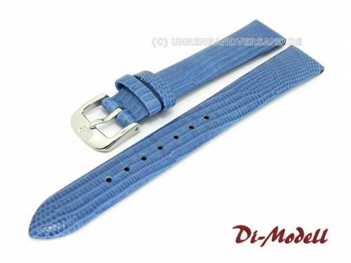 Uhrenarmband 14mm blau Di-Modell -Java- Eidechspr�gung ohne Naht (Schlie�enansto� 12 mm) - Bild vergr��ern 