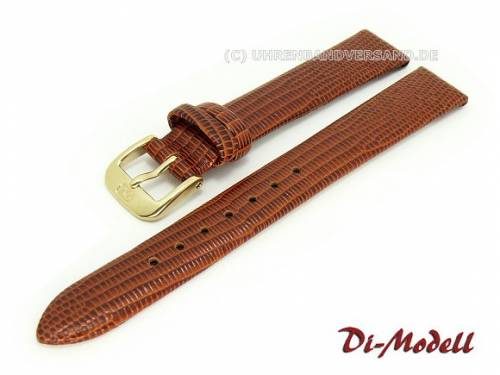 Uhrenarmband 12mm goldbraun Di-Modell -Java- Eidechspr�gung ohne Naht (Schlie�enansto� 10 mm) - Bild vergr��ern 