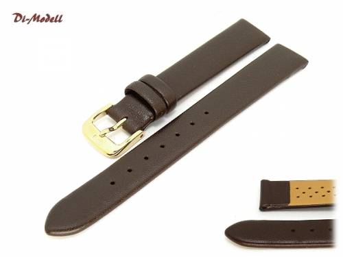 Uhrenarmband 13mm dunkelbraun Di-Modell -Kalb Klassik- waterproof ohne Naht (Schlie�enansto� 12 mm) - Bild vergr��ern 