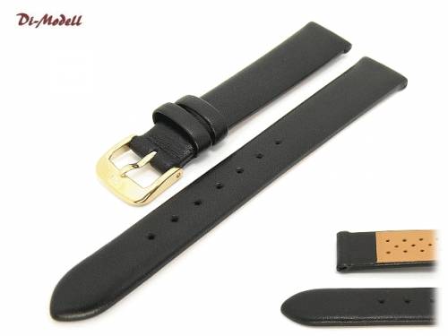 Uhrenarmband 15mm schwarz Di-Modell -Kalb Klassik- waterproof ohne Naht (Schlieenansto 14 mm) - Bild vergrern 