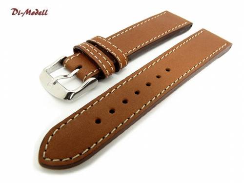 Uhrenarmband 20mm braun Di-Modell -Jumbo- robust wei�e Naht - Bild vergr��ern 