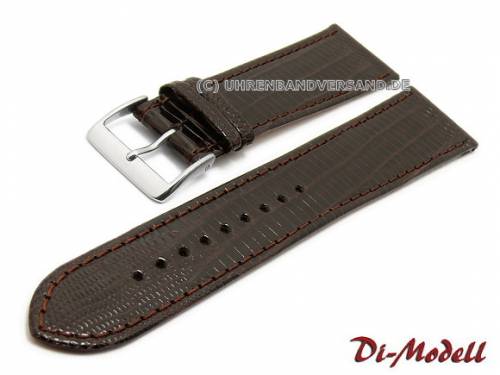 Uhrenarmband 24mm dunkelbraun echt Teju-Eidechse abgen�ht von DI-MODELL (Schlie�enansto� 20 mm) - Bild vergr��ern 