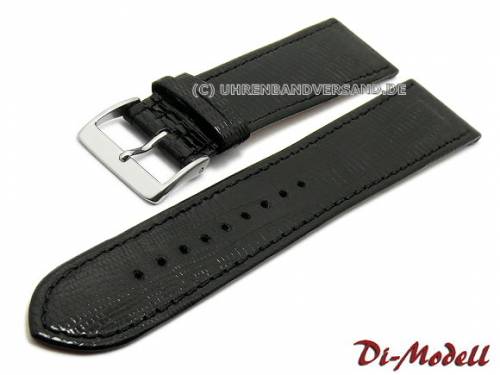 Uhrenarmband 24mm schwarz echt Teju-Eidechse abgen�ht von DI-MODELL (Schlie�enansto� 20 mm) - Bild vergr��ern 