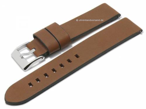 Uhrenarmband 24mm mittelbraun Leder Vintage-Look mit Schnellwechsel-Stegen von DILOY (Schlie�enansto� 24 mm) - Bild vergr��ern 