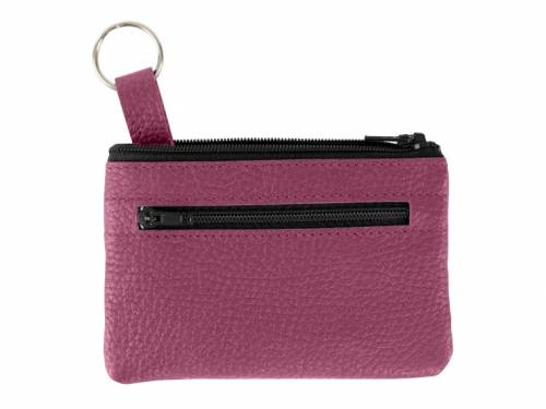 Schl�sseletui MADE IN GERMANY Donato-Rindnappaleder fuchsia mit Rei�verschluss & Geldfach - Bild vergr��ern 