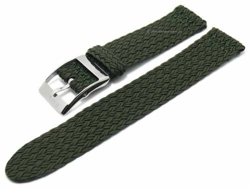 Uhrenarmband -Palma Pacific- 20mm olivgr�n Perlon/Textil flach modisch von EULIT (Schlie�enansto� 20 mm) - Bild vergr��ern 