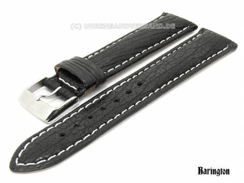 Uhrenarmband 22mm schwarz Barington -Hai- wasserfest helle Naht (Schlie�enansto� 20 mm) - Bild vergr��ern 