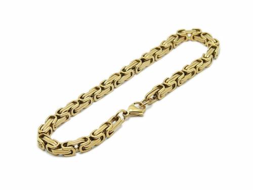 Schmuck-Armband K�nigskette Edelstahl goldfarben von Eichm�ller - Bandl�nge ca. 22cm - Bild vergr��ern 