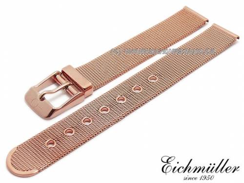 Uhrenarmband 14mm ros�goldfarben Milanaise poliert feines Geflecht mit Dornschlie�e von BandOh - Bild vergr��ern 
