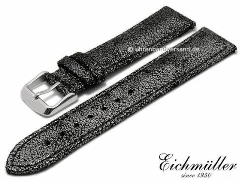 Uhrenarmband 20mm anthrazit-metallic Leder mit Schnellwechsel-Stegen graue Naht von BandOh (Schlie�enansto� 18 mm) - Bild vergr��ern 