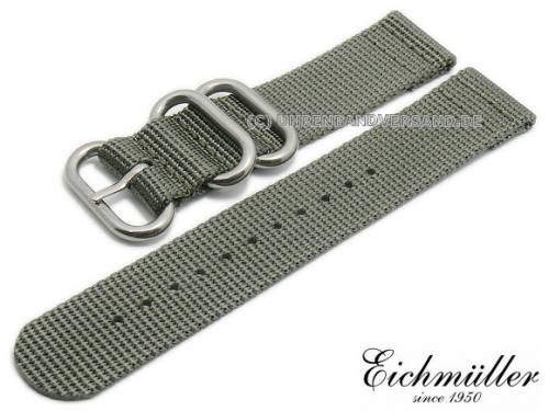 Uhrenarmband 20mm grau Textil Military-Look ZULU NATO-Design von EICHM�LLER - Bild vergr��ern 