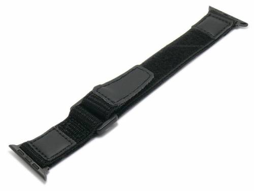 Uhrenband 22mm schwarz Nylon/Textil Klettverschluss mit Adapter auch pass. f�r APPLE-Watches 38/40/41 mm von EICHM�LLER - Bild vergr��ern 