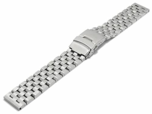 Uhrenarmband 20mm Edelstahl massiv gebrstet mit Sicherheits-Faltschliee von EICHMLLER - Bild vergrern 