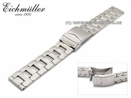 Uhrenarmband Edelstahl 22mm massiv schwere Ausfhrung Hochglanz von Eichmller - Bild vergrern 