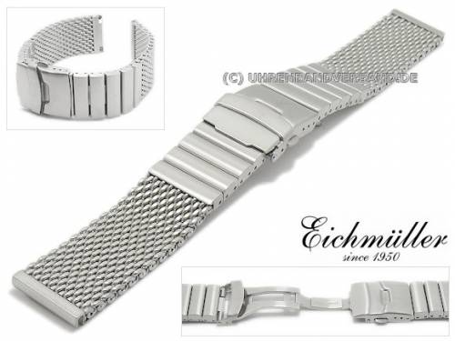 Uhrenarmband 24mm Milanaise geb�rstet schweres Geflecht mit Faltschlie�e von EICHM�LLER - Bild vergr��ern 