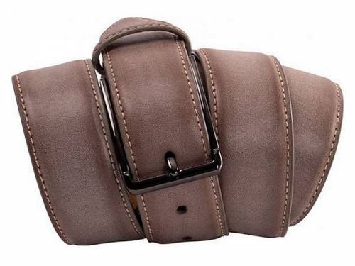 G�rtel echt Rindleder taupe Vintage-Look - Gr��e 105 (Breite ca. 3,5 cm) - Bild vergr��ern 