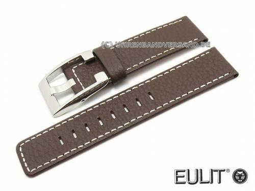 Uhrenarmband 22mm dunkelbraun Rindleder genarbt von EULIT (Schlie�enansto� 22 mm) - Bild vergr��ern 