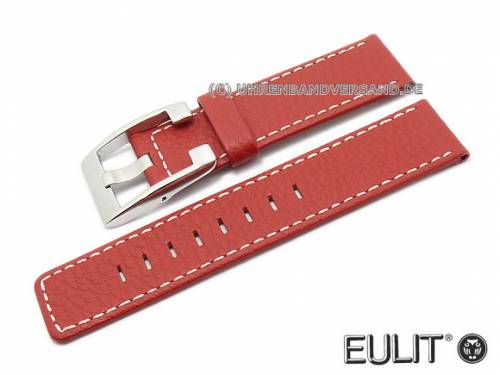 Uhrenarmband 24mm rot Rindleder genarbt von EULIT (Schlie�enansto� 22 mm) - Bild vergr��ern 