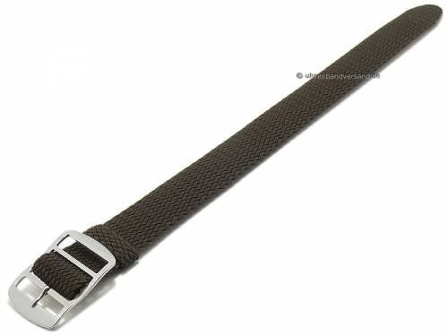 Uhrenarmband -Baltic- 18mm dunkelbraun Perlon/Textil Durchzugsband von EULIT - Bild vergrern 