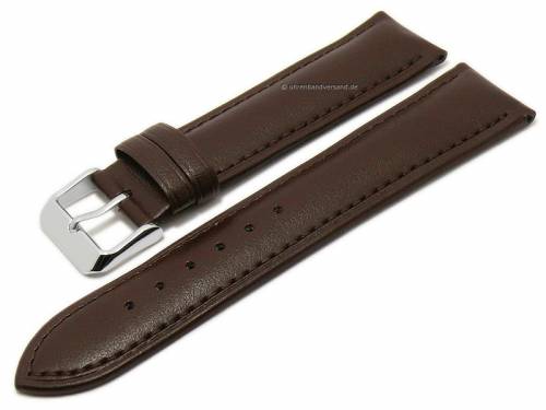 Uhrenarmband -Bozen- 22mm dunkelbraun VEGAN aus Apfel-Fasern mit Naht von BARINGTON (Schlie�enansto� 20 mm) - Bild vergr��ern 
