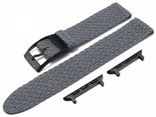 Uhrenarmband -Palma Pacific Smart- 20mm grau Perlon/Textil Schlie�e schwarz incl. APPLE-Adapter 38/40/41 EULIT - Bild vergr��ern 