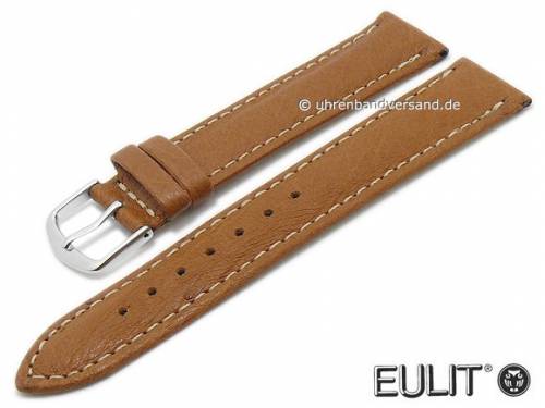 Uhrenarmband 20mm hellbraun echt Strau ohne/wenig Noppen EULIT (Schlieenansto 18 mm) - Bild vergrern 