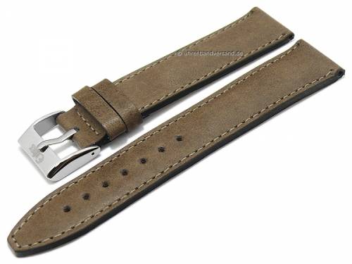 Uhrenarmband -Cavallo Sport- 22mm taupe MADE IN GERMANY Leder vegetabil gegerbt von EULUX (Schlie�enansto� 18 mm) - Bild vergr��ern 