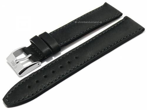 Uhrenarmband -Cavallo Sport- 22mm schwarz MADE IN GERMANY Leder vegetabil gegerbt von EULUX (Schlie�enansto� 18 mm) - Bild vergr��ern 